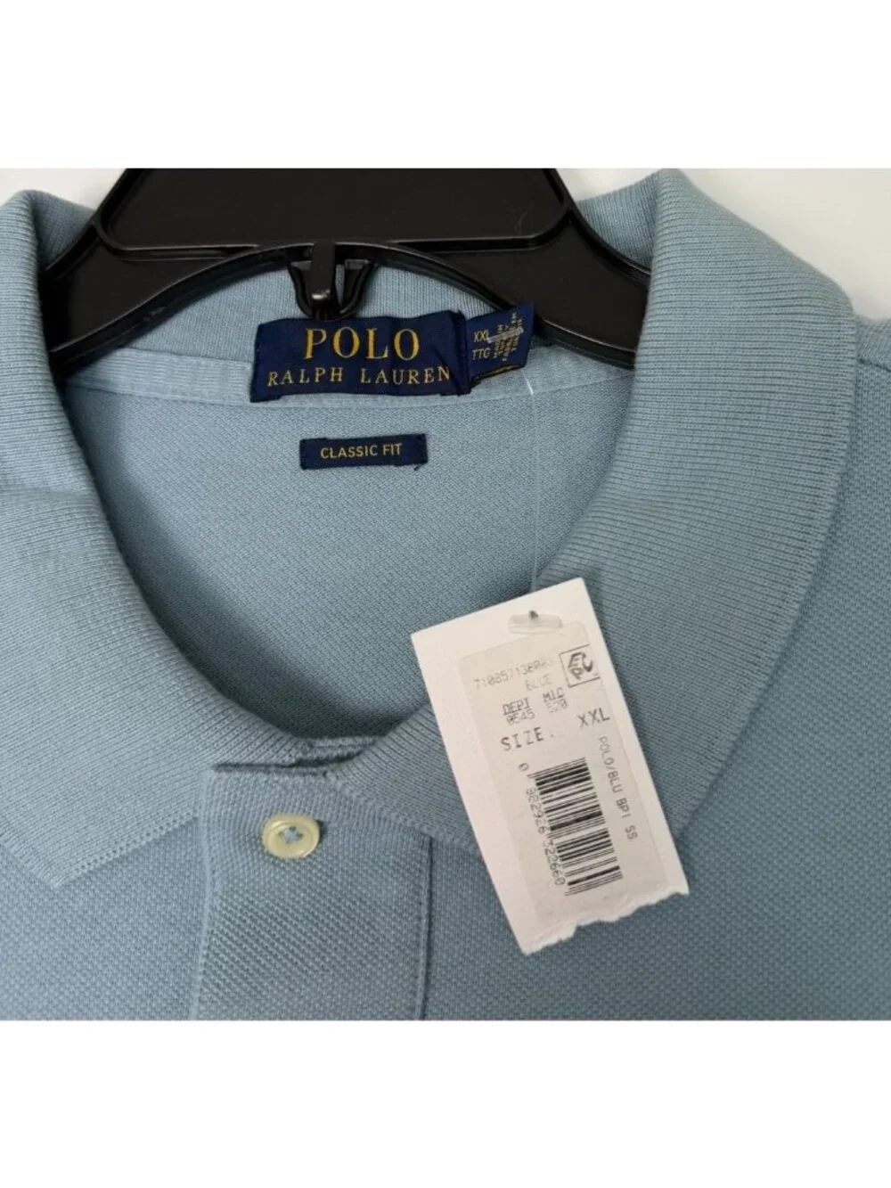 Polo Ralph Lauren Shirt Mens XXL Classic Fit Light Blue Big Pony Rainbow Tie Dye
